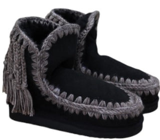Mou Stiefel mit Fransen fw101063a Eskimo 18 Wollzöpfe