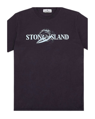 Stone Island T-shirt girocollo con logo frontale 801621073