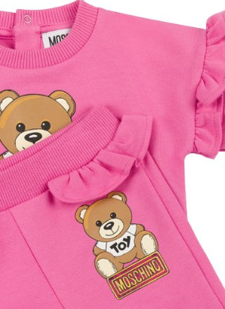 Moschino Tuta con felpa girocollo e logo e simbolo applicato MDK02K