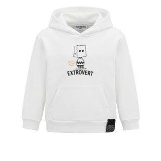 Iceberg Felpa Bianca Con Cappuccio MFICE7309B-V2 Per Neonato