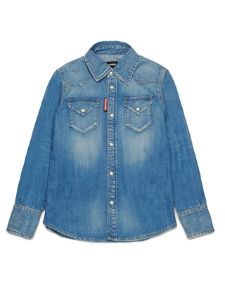 Dsquared2 Camicia Maniche Lunghe DQ2887 D0AC5 In Denim