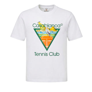 Casa Blanca T-shirt Bianca Con Stampa Tennis Club M-PF26-JTS-001-03 Per Uomo
