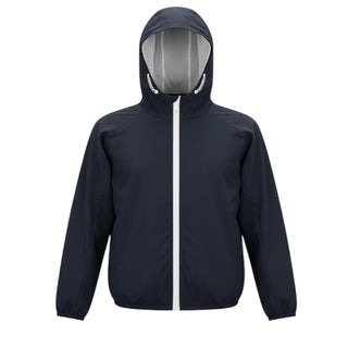Emporio Armani Giubbino Antivento Blu Con Cappuccio E Logo 3L4BJ2-1NWXZ