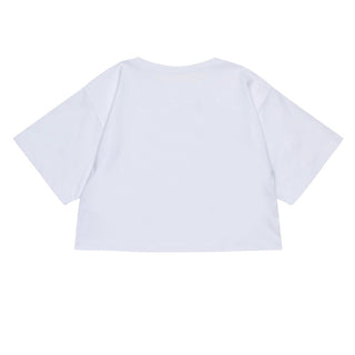 MM6 Maison Margiela T-shirt cropped bianca con Numeric logo M60908-MM04I
