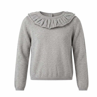 Il Gufo Maglia Grigia In Lana Con Ruches A21MA354EM220-03 Per Bambina