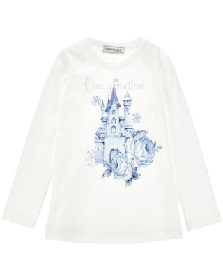 Monnalisa T-shirt a maniche lunghe con stampa 11D626