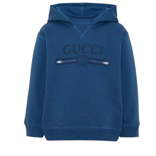 Gucci Felpa Blu Avio Con Cappuccio Per Bambini 855554-XJHXM-4393