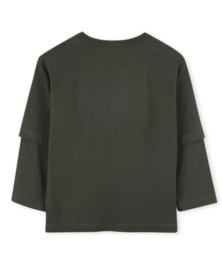Lanvin T-shirt verde in jersey con logo N30286