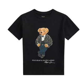 Polo Ralph Lauren T-shirt Nera Con Polo Bear 322B29156001 Per Bambino