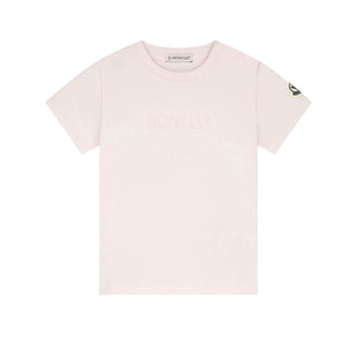 Moncler T-shirt rosa a maniche corte con logo L19518C00010/503