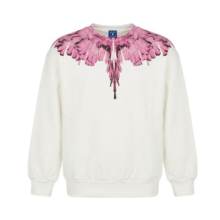 Marcelo Burlon Felpa Bianca Con Stampa Aquila Per Bambina S6CMJGSW102-412