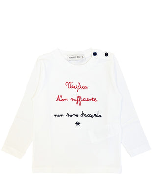 Manuel Ritz T-shirt bianca in jersey da neonato MR2816B