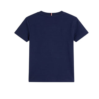 Tommy Hilfiger T-shirt Blu Con Righe Jacquard KB0KB10644-C1G Per Neonato
