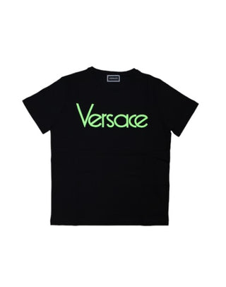 Versace T-shirt con logo ricamato frontale YD000108