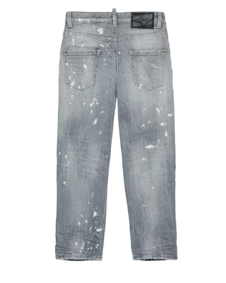 Dsquared2 Jeans straight grigio con color spots DQ2252 D0AEH