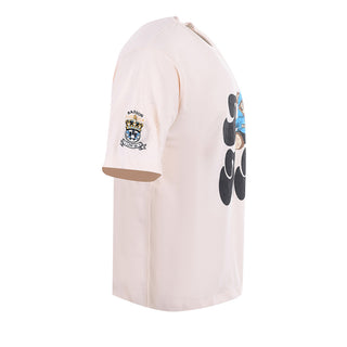 Barrow T-shirt avorio a maniche corte con stampa F5BWUATH076
