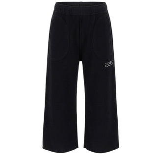MM6 Maison Margiela Pantaloni Jogger Neri A Gamba Dritta M61131-MM08S-M6900 Per Bambini