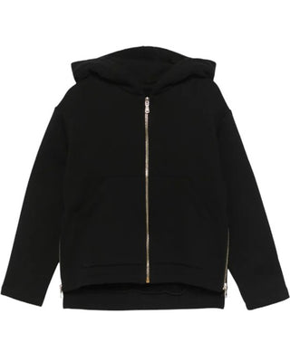 Lù:Lù Felpa nera con zip e cappuccio LL3171