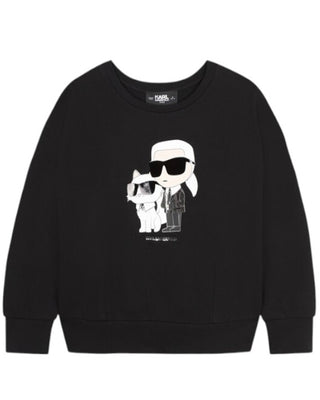 Karl Lagerfeld Felpa nera con stampa frontale Z30225