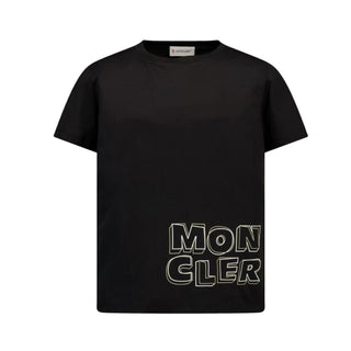 Moncler T-shirt nera a maniche corte con logo L19548C00006/999