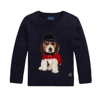 Polo Ralph Lauren Maglia Girocollo Blu Con Beagle 322B28343001 Per Bambino