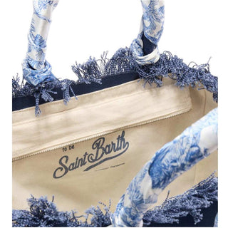 Mc2 Saint Barth Borsa Vanity In Canvas Blu Con Twill Rimovibile VANI045/09850L