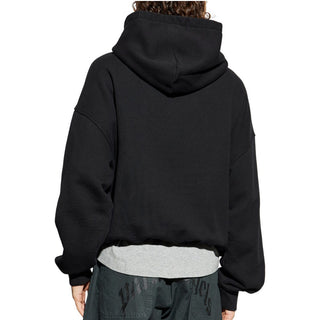 Palm Angels Felpa nera in cotone con cappuccio e stampa PMBB17GF25FLE0021055