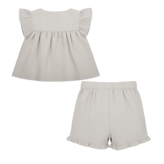 Lalalù Completo In Misto Lino Per Neonata CCTL019R