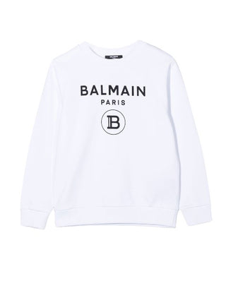 Balmain Crewneck Sweatshirt with Front Print 6M4760