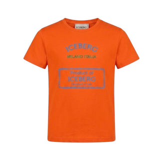 Iceberg T-shirt Arancione In Jersey Per Bambino TSICE6118BJ-V9