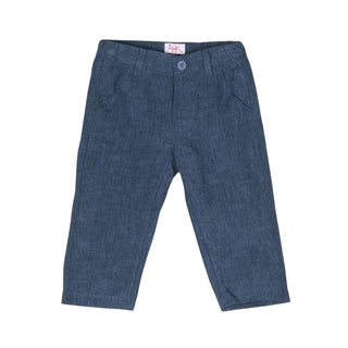 Il Gufo Pantaloni blu in lino da neonato P23PL083L1012