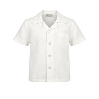 J.o Milano Camicia Bianca In Lino Per Neonato 676E1