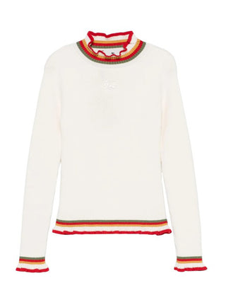 Etro Maglia avorio a costine con logo GV9A30-Z0822