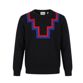 Marcelo Burlon Maglia Girocollo Nera In Lana CBHA001F21KNI002 Per Bambino