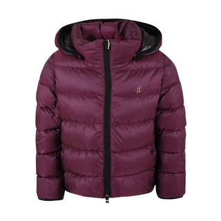 Herno Giubbino trapuntato viola con cappuccio e logo PI000146G