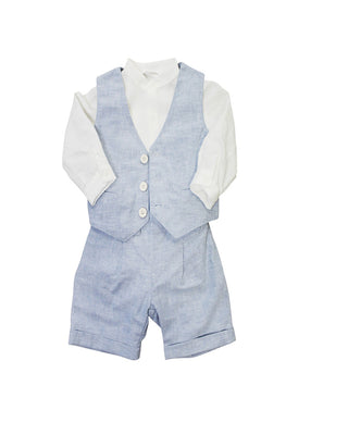 Teto e Tatta Completo Cerimonia ct7550 In Lino 3 Pezzi