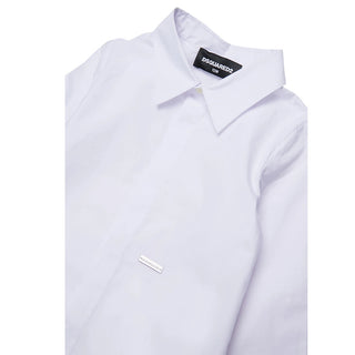 Dsquared2 Camicia Bianca In Popeline DQ3496-DAJ0-DQ100 Per Neonato