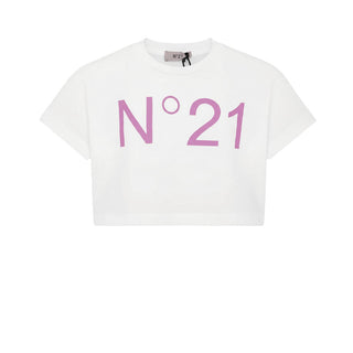 N21 T-shirt cropped con logo stampato N21558-N0153