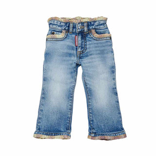 Dsquared2 Jeans A Zampa Con Dettagli Arricciati DQ3573-D0AHQ-DQ01 Per Neonata