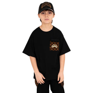 SPRAYGROUND T-shirt Nera Con Taschino SPY1494BLK Per Bambini