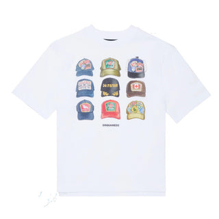 Dsquared2 T-shirt Bianca Con Stampa Per Bambino DQ3386-D0AG7-DQ100