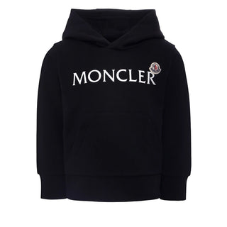 Moncler Felpa Nera In Cotone Con Cappuccio K19548G00011-999