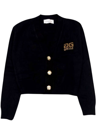 Gaelle Cardigan nero con logo da bambina 2741WY00327
