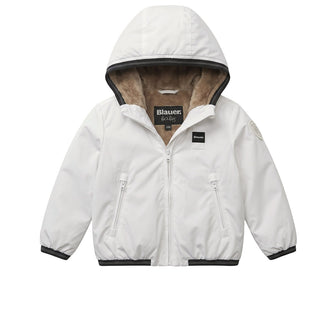 Blauer Giubbino Bianco Con Cappuccio 26WBBXC02299-102 Edith Per Neonato