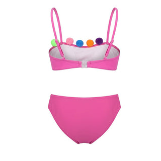 Selini Action By Eleni Balerba Bikini Fucsia Con Pompon Per Bambina BST44-EST18