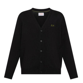 Sun68 Cardigan In Misto Lana K45303N Con Logo