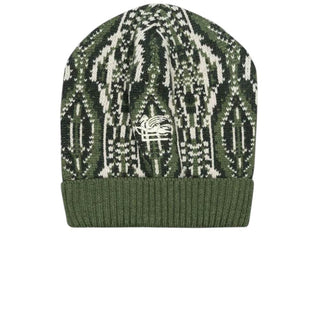 Etro Cappello verde in lana con logo GV0P97-W0033