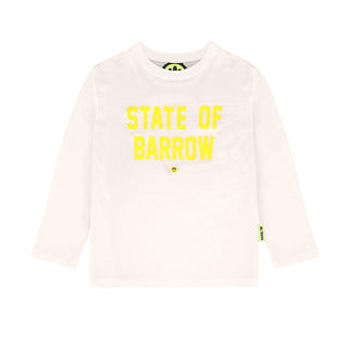 Barrow T-shirt avorio a maniche lunghe con stampa F5BKUNTH216