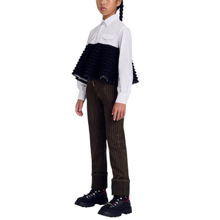 Dsquared2 Camicia Bianca A Manche Lunghe Con Volant DQ3464-D0AI4-DQ100 Per Bambina