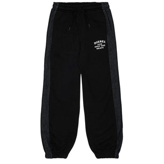 Diesel Pantaloni Tuta Neri In Felpa J02983-0JEAD-K900 Per Bambini